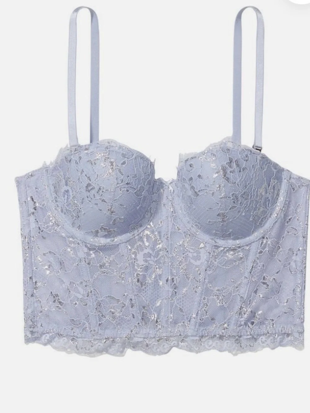 Victoria's Secret DREAM ANGELS Allure Lace Bra Top Icy Lavender 34D